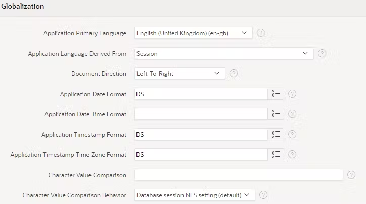 A screen showing the settings.