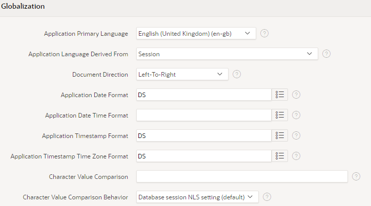 A screen showing the settings.