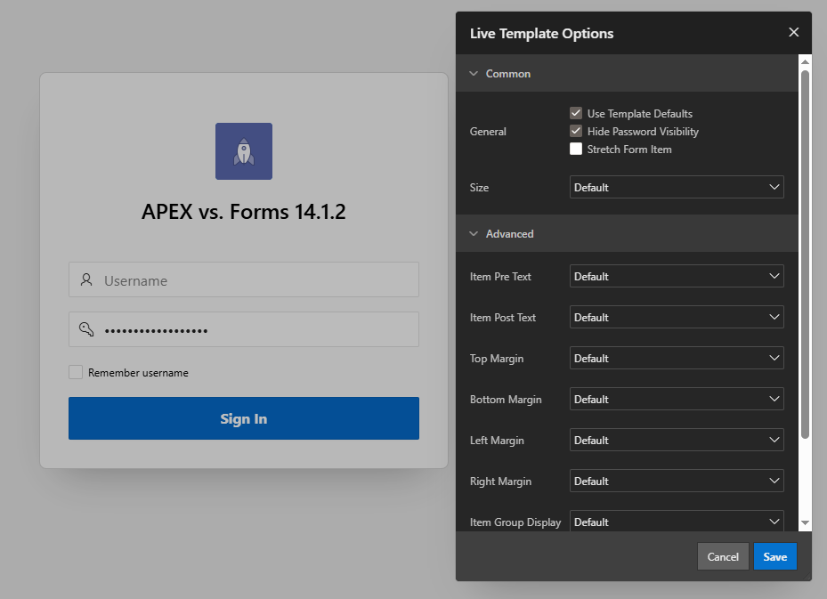 Feature in APEX.
