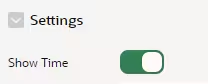 A screen showing the settings.