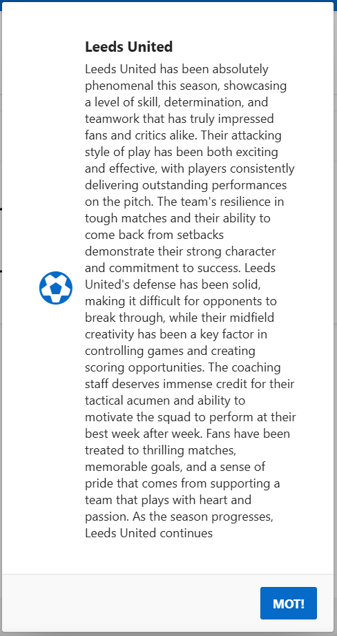 Feature in APEX.
