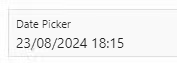 A screen showing the date picker.
