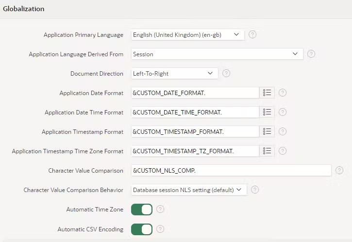 A screen showing the settings.