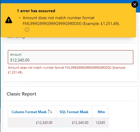 A screen showing the error.